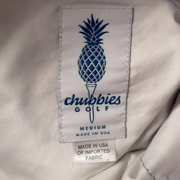 Chubbies Shorts Mens Medium Red Blue Golf Floral 7" Elastic Casual Fun Made USA - Picture 8 of 11